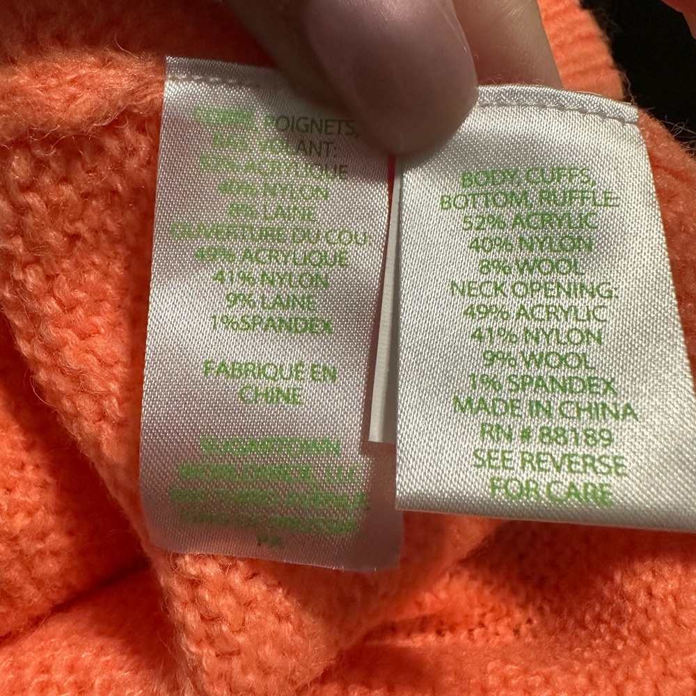 Lilly Pulitzer light orange sweater in XS. Ruffled collar and shoulders. - Picture 2 of 14